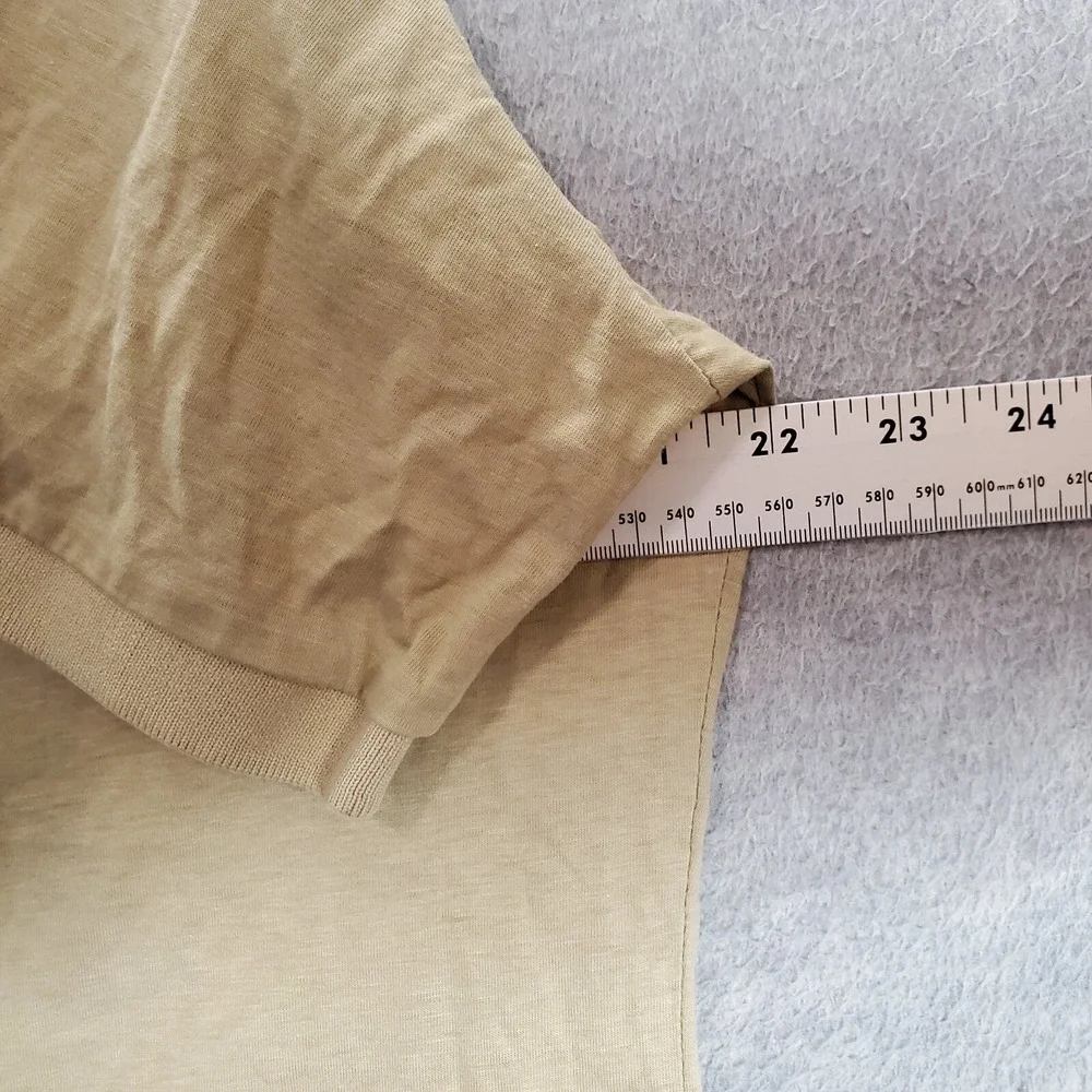 VINTAGE Chaps Ralph Lauren Men Polo Shirt Large Beige Single Stitch Logo READ